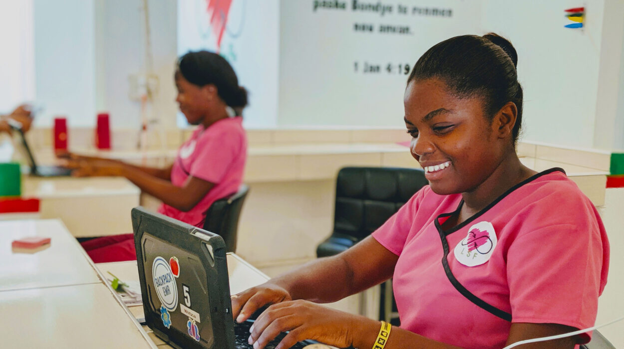 Two women working in a health care facility